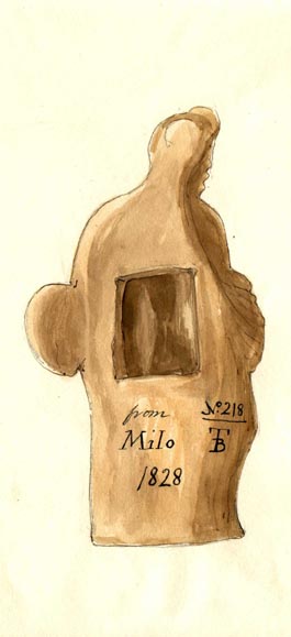 (218) back view of female terracota figurine